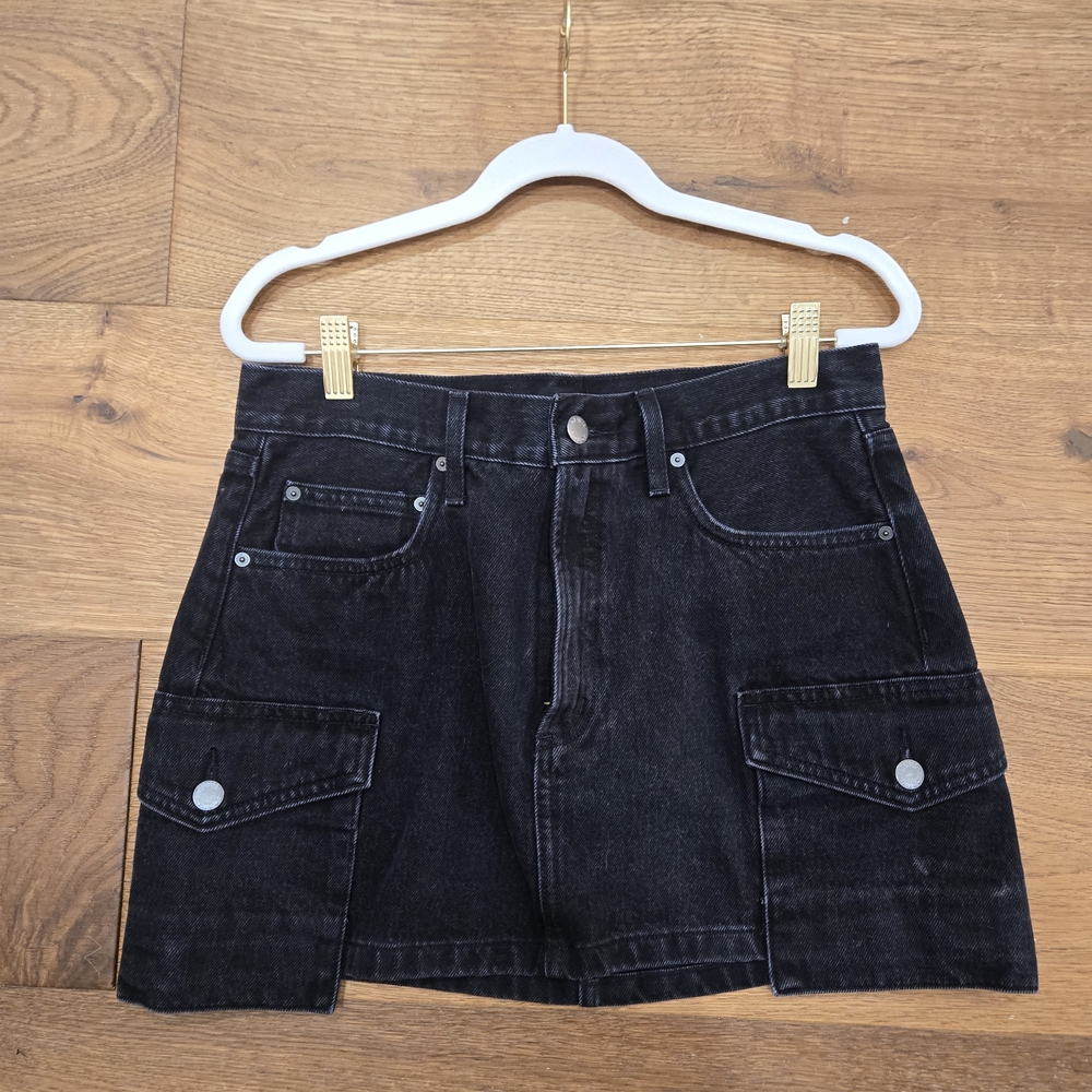 Worn Once Denim Forum Black Cargo Skirt. Matching Vest Available
